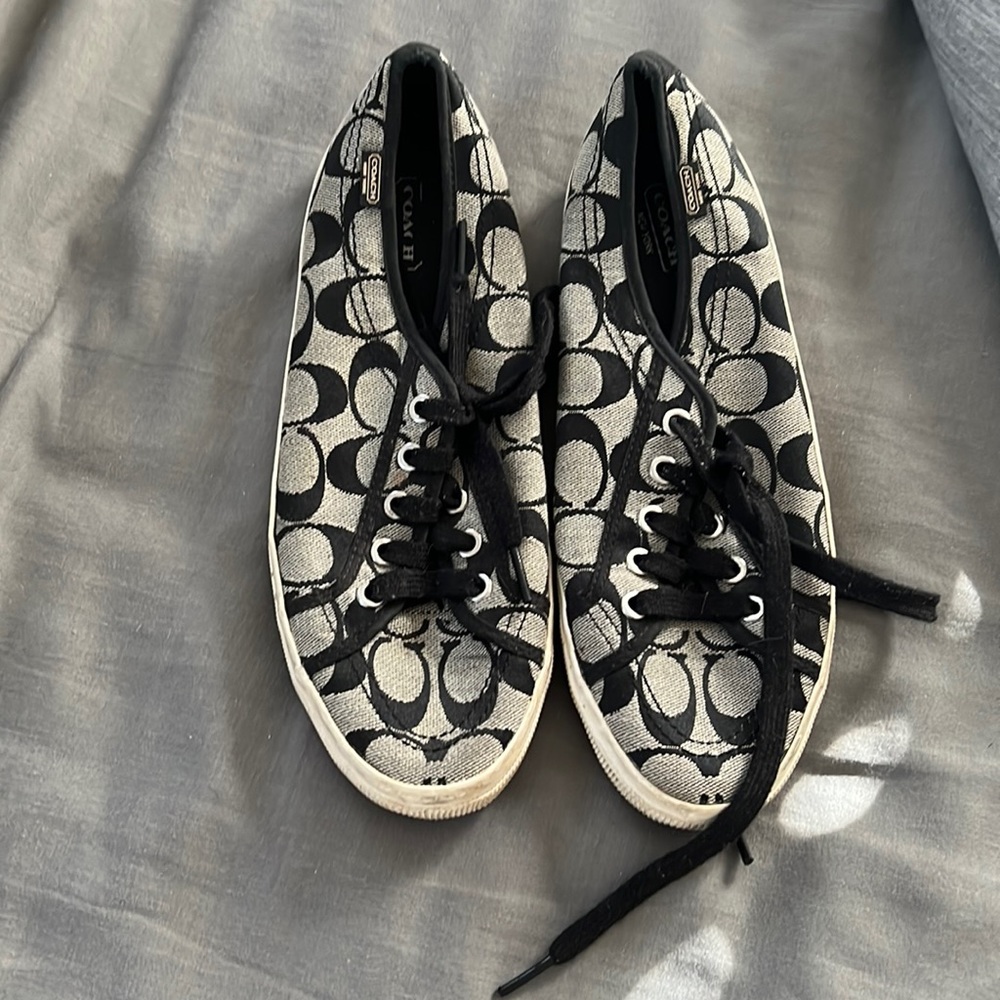 Coach plaque and gray sneakers. Size 9 women’s.